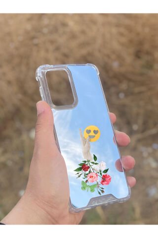 Samsung Galaxy A33 Uyumlu Aynalı Çiçekli El Desenli Darbe Kamera Korumalı Silikon Telefon Kılıfı