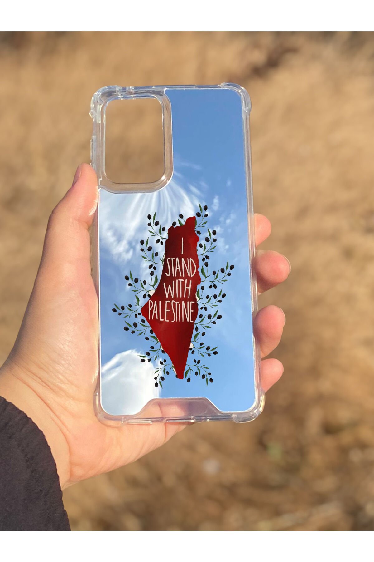 Samsung Galaxy A33 Uyumlu Aynalı Filistin Desenli Darbe Kamera Korumalı Silikon Telefon Kılıfı