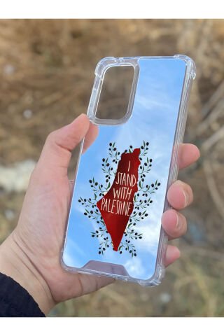 Samsung Galaxy A33 Uyumlu Aynalı Filistin Desenli Darbe Kamera Korumalı Silikon Telefon Kılıfı
