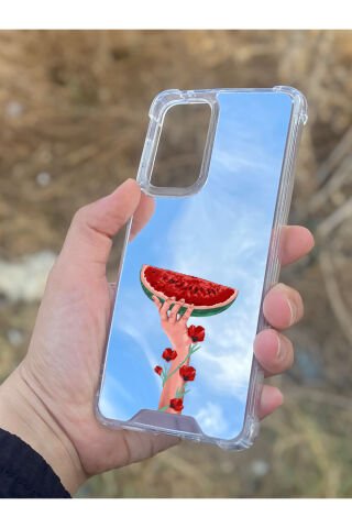 Samsung Galaxy A33 Uyumlu Aynalı Palestine Desenli Darbe Kamera Korumalı Silikon Telefon Kılıfı