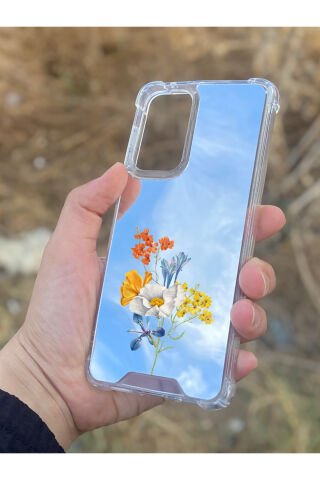 Samsung Galaxy A33 Uyumlu Aynalı Sarı Beyaz Desenli Darbe Kamera Korumalı Silikon Telefon Kılıfı