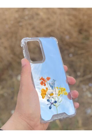 Samsung Galaxy A33 Uyumlu Aynalı Sarı Beyaz Desenli Darbe Kamera Korumalı Silikon Telefon Kılıfı