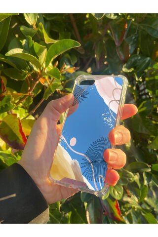 İphone SE 2022 Uyumlu Aynalı Karışık Desenli Darbe Kamera Korumalı Silikon Telefon Kılıfı