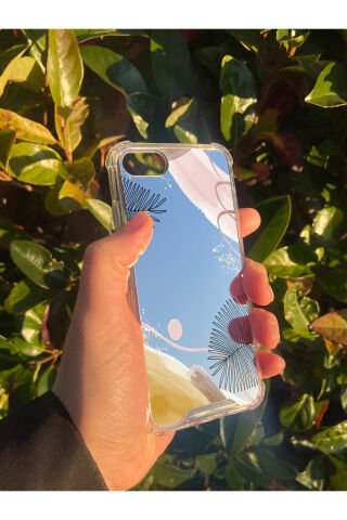İphone SE 2022 Uyumlu Aynalı Karışık Desenli Darbe Kamera Korumalı Silikon Telefon Kılıfı