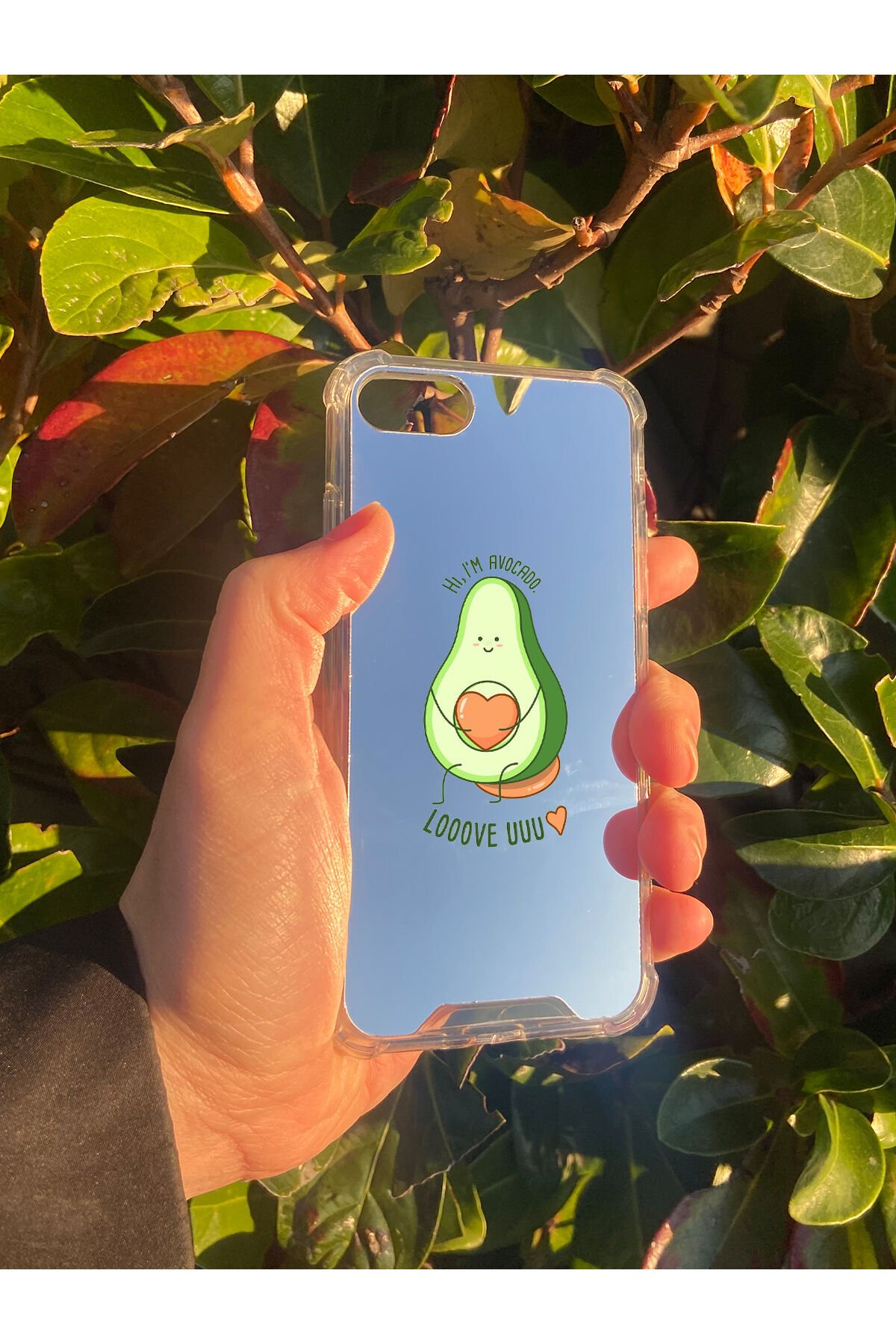 İphone SE 2022 Uyumlu Aynalı Love You Desenli Darbe Kamera Korumalı Silikon Telefon Kılıfı