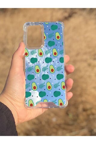 Samsung Galaxy A33 Uyumlu Aynalı Avakado Desenli Darbe Kamera Korumalı Silikon Telefon Kılıfı