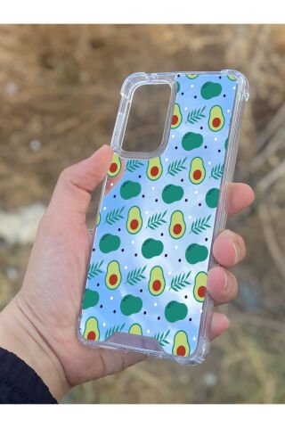 Samsung Galaxy A33 Uyumlu Aynalı Avakado Desenli Darbe Kamera Korumalı Silikon Telefon Kılıfı