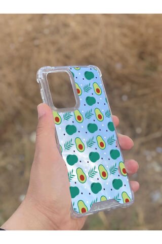 Samsung Galaxy A33 Uyumlu Aynalı Avakado Desenli Darbe Kamera Korumalı Silikon Telefon Kılıfı