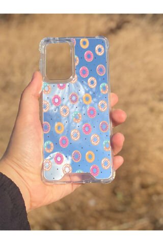 Samsung Galaxy A33 Uyumlu Aynalı Donut Desenli Darbe Kamera Korumalı Silikon Telefon Kılıfı