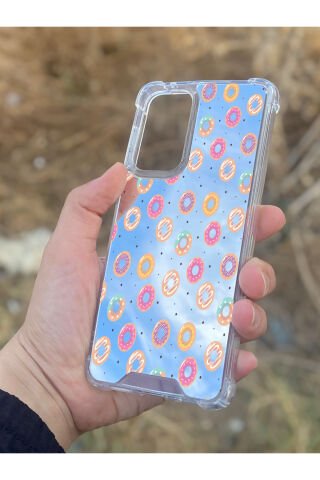 Samsung Galaxy A33 Uyumlu Aynalı Donut Desenli Darbe Kamera Korumalı Silikon Telefon Kılıfı
