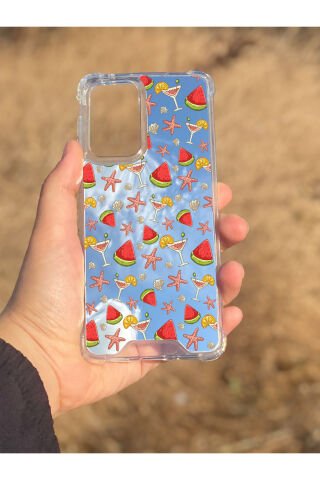 Samsung Galaxy A33 Uyumlu Aynalı Karpuz Desenli Darbe Kamera Korumalı Silikon Telefon Kılıfı