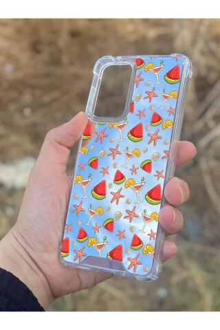 Samsung Galaxy A33 Uyumlu Aynalı Karpuz Desenli Darbe Kamera Korumalı Silikon Telefon Kılıfı
