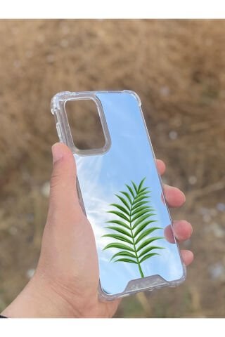 Samsung Galaxy A33 Uyumlu Aynalı Yaprak Desenli Darbe Kamera Korumalı Silikon Telefon Kılıfı