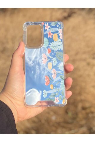 Samsung Galaxy A33 Uyumlu Aynalı Lale Desenli Darbe Kamera Korumalı Silikon Telefon Kılıfı