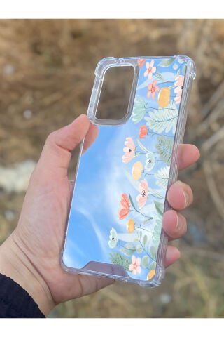 Samsung Galaxy A33 Uyumlu Aynalı Lale Desenli Darbe Kamera Korumalı Silikon Telefon Kılıfı