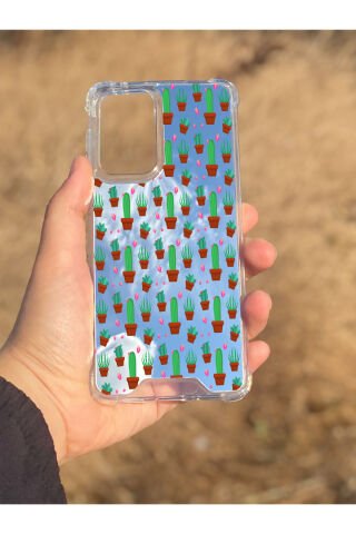 Samsung Galaxy A33 Uyumlu Aynalı Kaktüs Desenli Darbe Kamera Korumalı Silikon Telefon Kılıfı