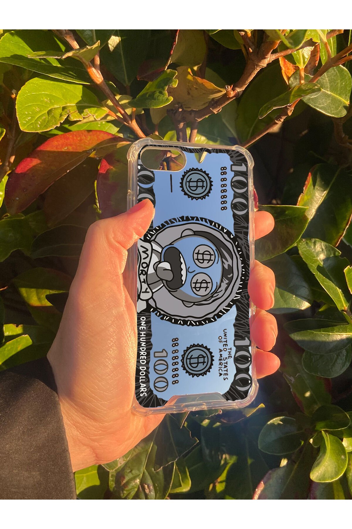 İphone SE 2022 Uyumlu Aynalı Dolar Desenli Darbe Kamera Korumalı Silikon Telefon Kılıfı