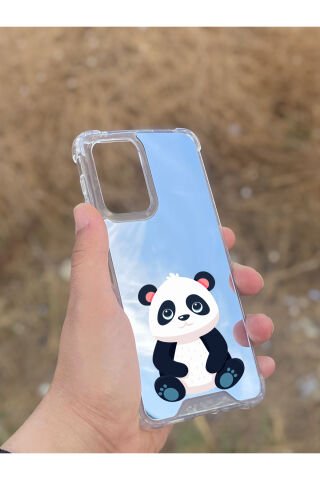 Samsung Galaxy A33 Uyumlu Aynalı Sevimli Panda Desenli Darbe Kamera Korumalı Silikon Telefon Kılıfı