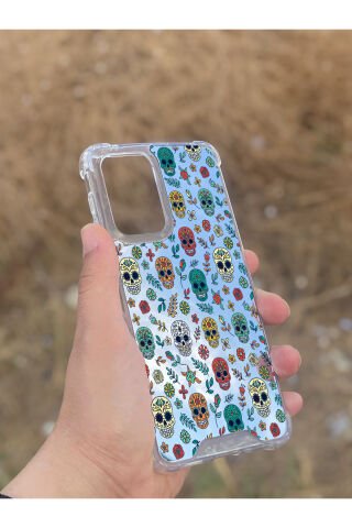 Samsung Galaxy A33 Uyumlu Aynalı Kuru Kafa Desenli Darbe Kamera Korumalı Silikon Telefon Kılıfı