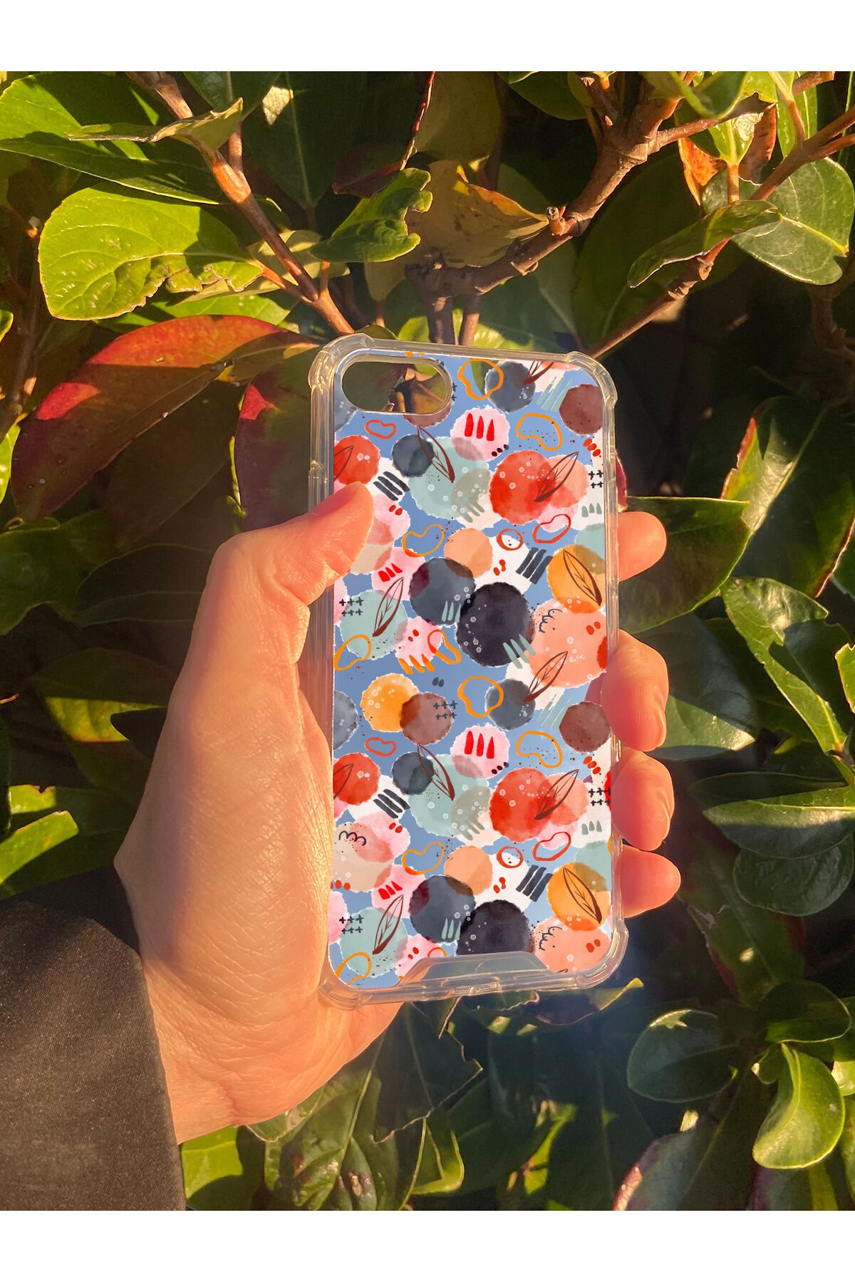 İphone SE 2022 Uyumlu Aynalı Halka Desenli Darbe Kamera Korumalı Silikon Telefon Kılıfı