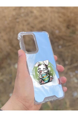Samsung Galaxy A33 Uyumlu Aynalı Sevimli Tavşan Desenli Darbe Kamera Korumalı Silikon Telefon Kılıfı