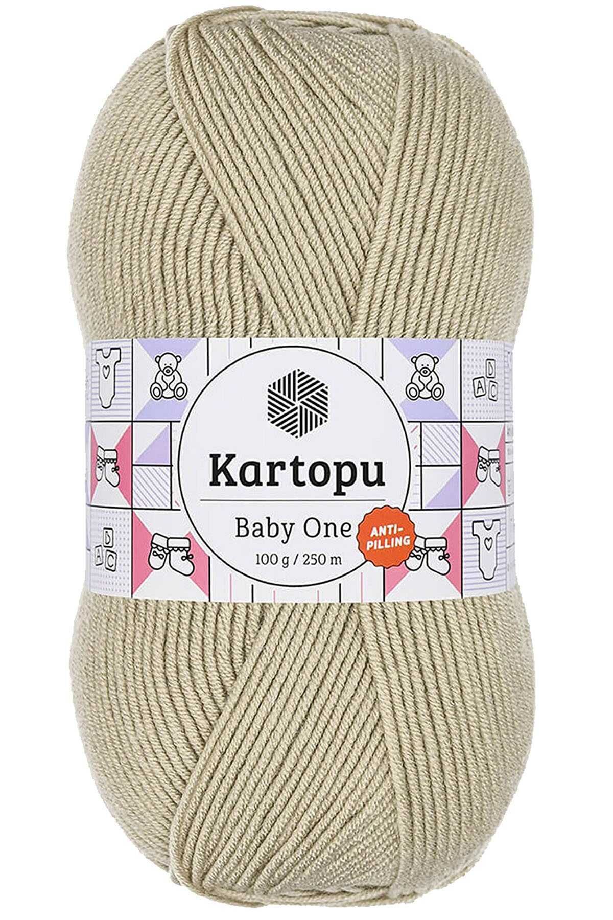 Baby One Tüylenmeyen El Örgü İpi Yünü Bej K861