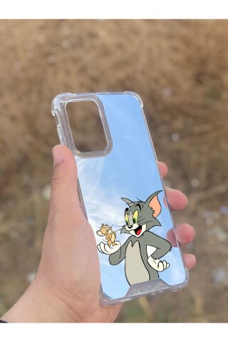 Samsung Galaxy A33 Uyumlu Aynalı Tom Ve Jerry Desenli Darbe Kamera Korumalı Silikon Telefon Kılıfı