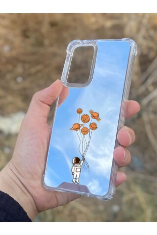 Samsung Galaxy A33 Uyumlu Aynalı Astronot Desenli Darbe Kamera Korumalı Silikon Telefon Kılıfı