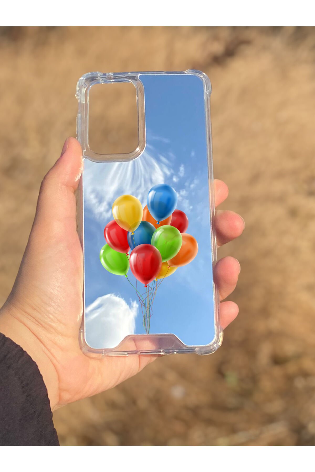 Samsung Galaxy A33 Uyumlu Aynalı Balon Desenli Darbe Kamera Korumalı Silikon Telefon Kılıfı