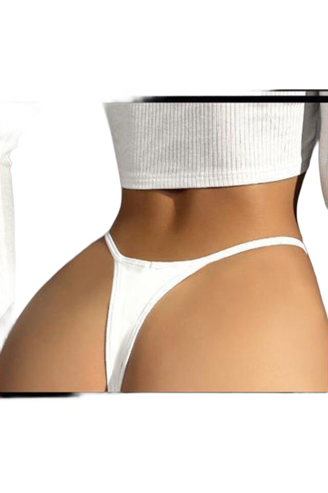 Kadın Fantezi İç Giyim Tanga Külot Perfect Fall D228 Beyaz