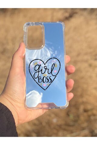 Samsung Galaxy A33 Uyumlu Aynalı Girl Bos Desenli Darbe Kamera Korumalı Silikon Telefon Kılıfı