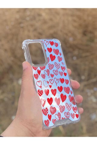 Samsung Galaxy A33 Uyumlu Aynalı Kalp Desenli Darbe Kamera Korumalı Silikon Telefon Kılıfı