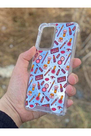 Samsung Galaxy A33 Uyumlu Aynalı Makyaj Desenli Darbe Kamera Korumalı Silikon Telefon Kılıfı