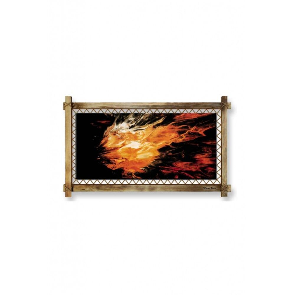 Kanvas Soyut Led Işıklı Rustik Tablo - 96 x 66 cm