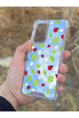Samsung Galaxy A33 Uyumlu Aynalı Yeşil Desenli Darbe Kamera Korumalı Silikon Telefon Kılıfı