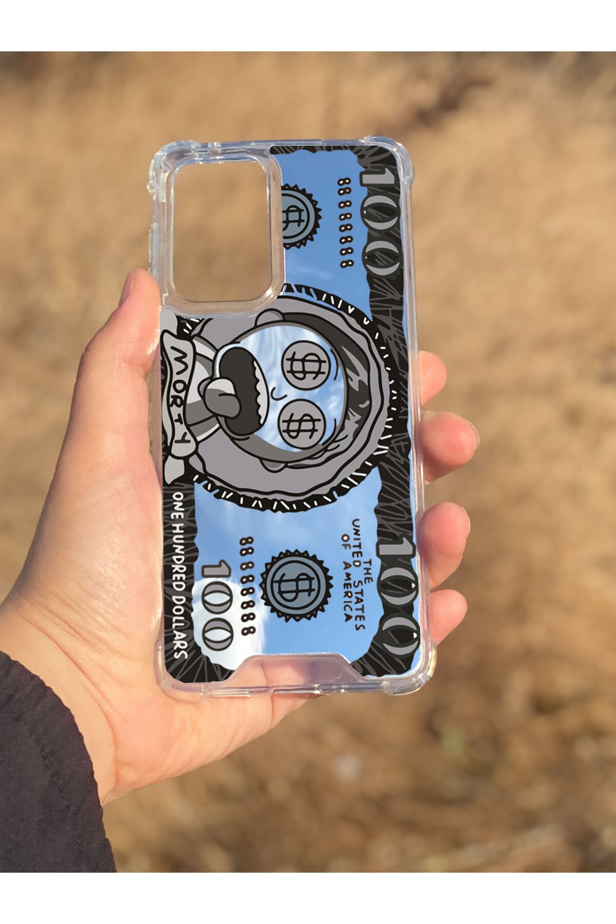 Samsung Galaxy A33 Uyumlu Aynalı Rick Dolar Desenli Darbe Kamera Korumalı Silikon Telefon Kılıfı