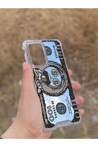 Samsung Galaxy A33 Uyumlu Aynalı Rick Dolar Desenli Darbe Kamera Korumalı Silikon Telefon Kılıfı