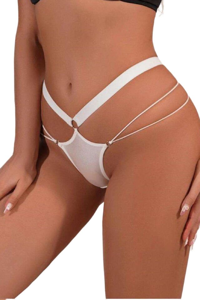 Kadın Fantezi İç Giyim Tanga Külot Perfect Fall D233 Beyaz