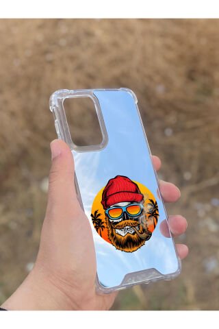 Samsung Galaxy A33 Uyumlu Aynalı Kuru Kafa Desenli Darbe Kamera Korumalı Silikon Telefon Kılıfı