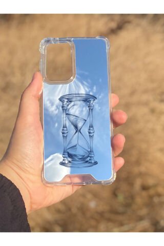 Samsung Galaxy A33 Uyumlu Aynalı Kum Saati Desenli Darbe Kamera Korumalı Silikon Telefon Kılıfı