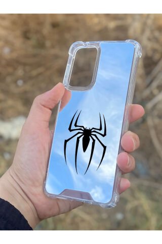 Samsung Galaxy A33 Uyumlu Aynalı Spider Desenli Darbe Kamera Korumalı Silikon Telefon Kılıfı