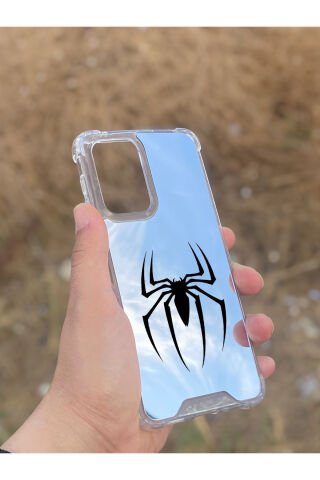 Samsung Galaxy A33 Uyumlu Aynalı Spider Desenli Darbe Kamera Korumalı Silikon Telefon Kılıfı