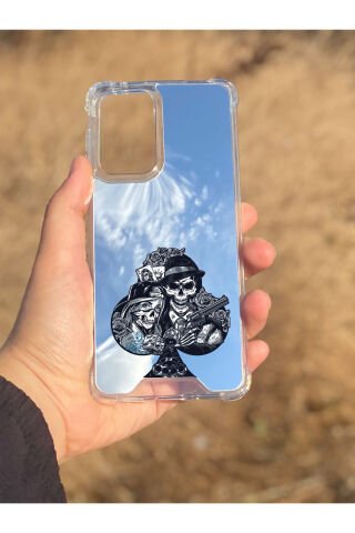 Samsung Galaxy A33 Uyumlu Aynalı Siyah Desenli Darbe Kamera Korumalı Silikon Telefon Kılıfı