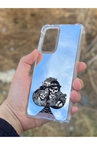 Samsung Galaxy A33 Uyumlu Aynalı Siyah Desenli Darbe Kamera Korumalı Silikon Telefon Kılıfı