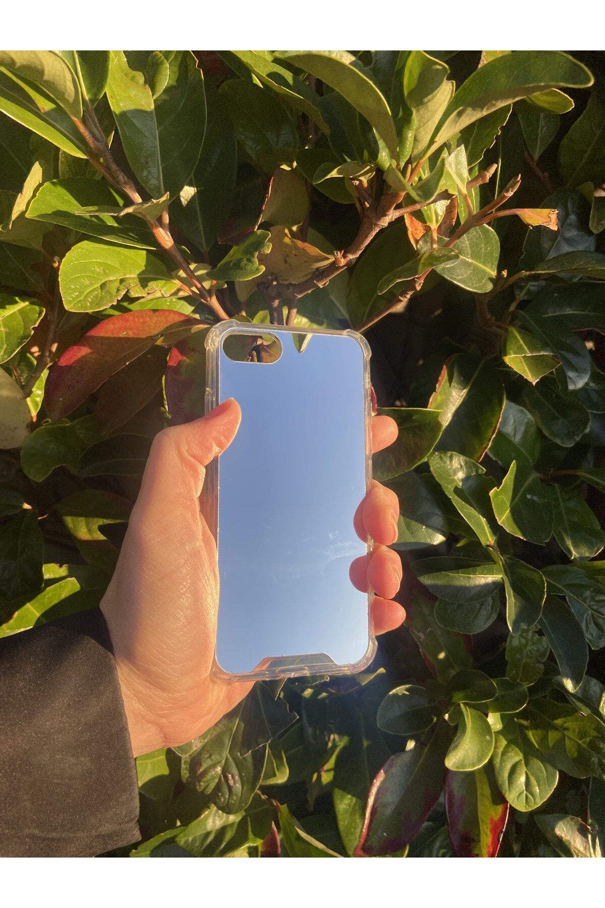 İphone SE 2022 Uyumlu Aynalı Düz Desenli Darbe Kamera Korumalı Silikon Telefon Kılıfı