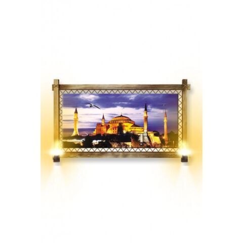 Kanvas Camii Rustik Lambalı Tablo - 96 x 66 cm