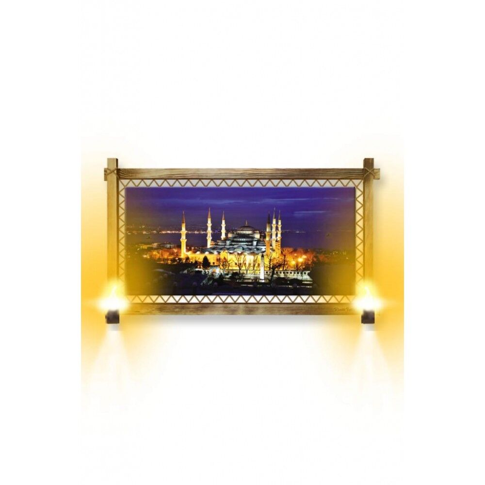Kanvas Camii Rustik Lambalı Tablo - 96 x 66 cm