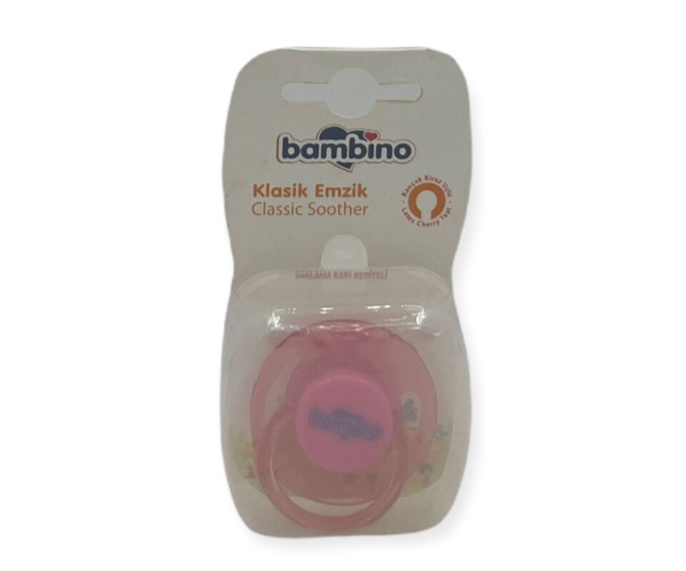 Bambino Kauçuk Kiraz Uçlu Emzik 0-3 Ay - Pembe