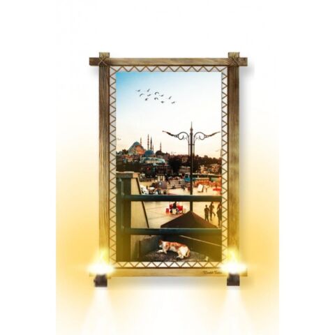 Kanvas İstanbul Rustik Lambalı Tablo - 96 x 66 cm