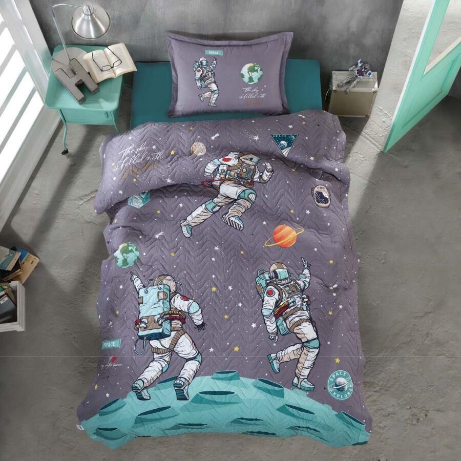 Ranforce 100% Pamuk Tek Kişilik Dört Mevsim Set Space Antrasit